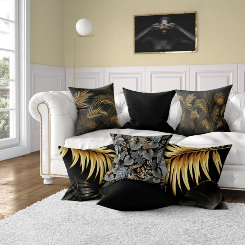 7'li Çift Taraf Baskılı Yastık Kırlent Kılıfı