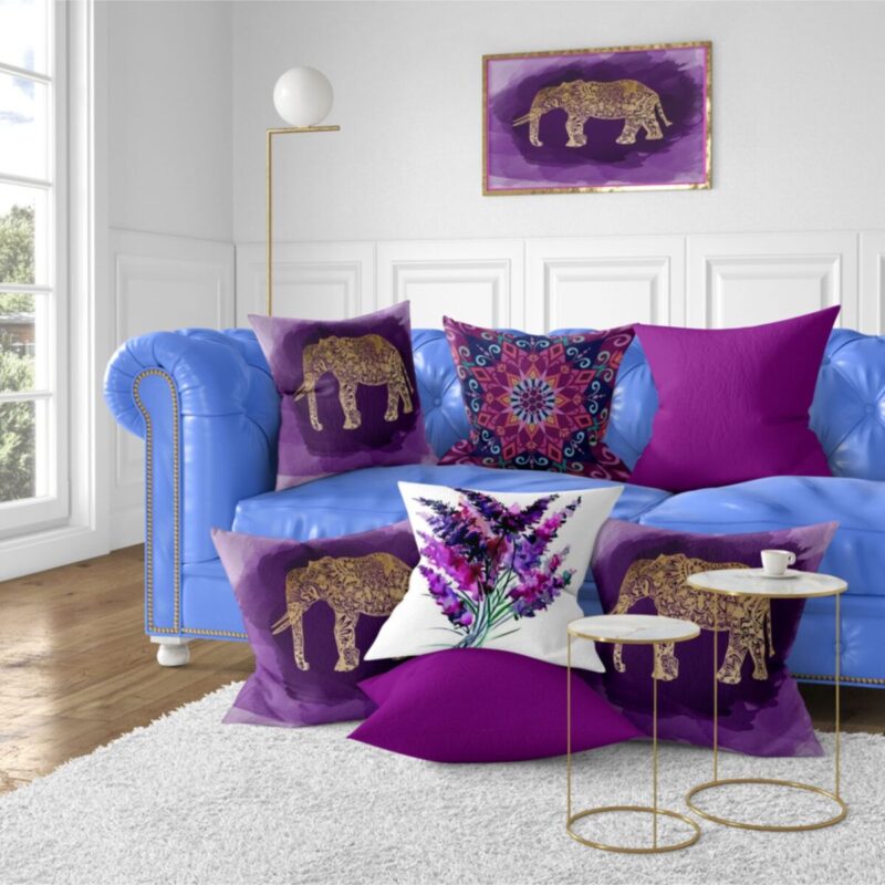 (ÇİFT TARAFLI BASKI) 7'li Yastık Kırlent Kılıfı