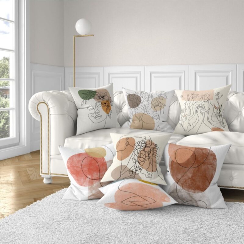 7'li Yastık Kırlent Kılıfı