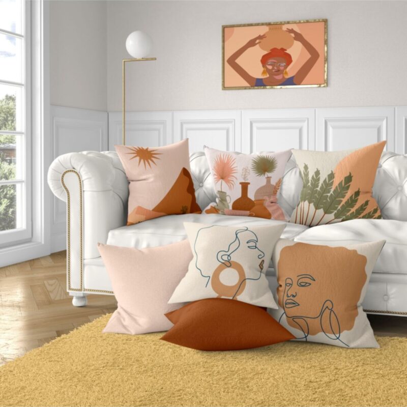 7'li Yastık Kırlent Kılıfı