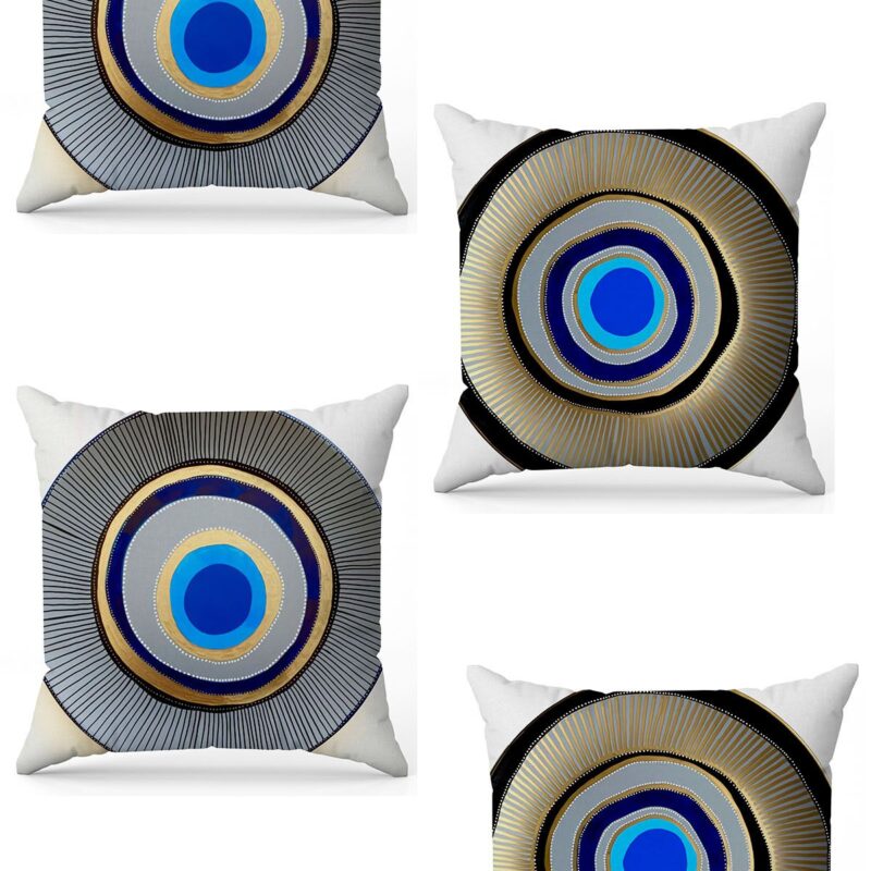 Özel Tasarım Çift Taraflı Dijital Baskı 4'lü Kırlent Kılıfı