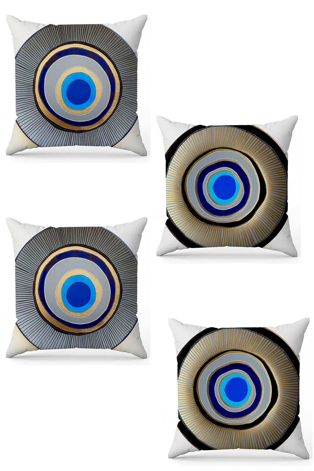 Özel Tasarım Çift Taraflı Dijital Baskı 4'lü Kırlent Kılıfı