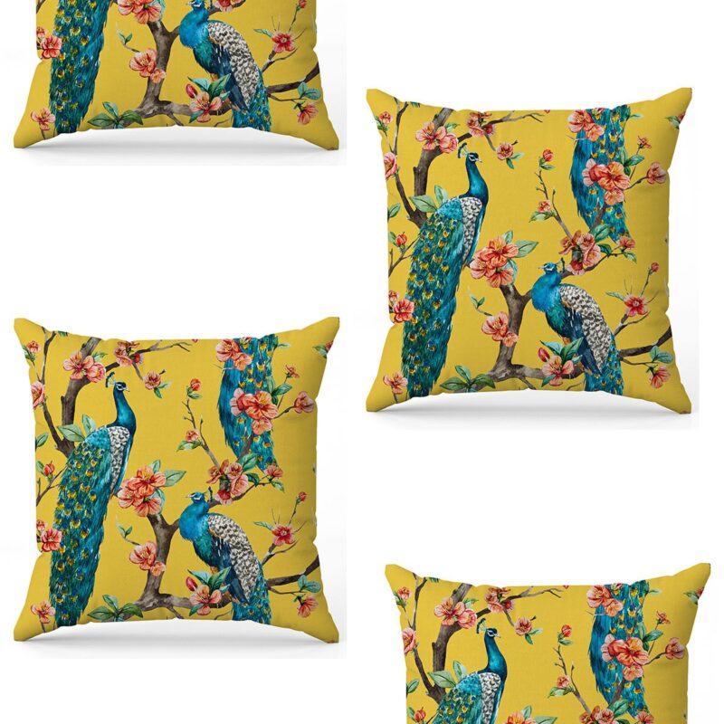 Özel Tasarım Çift Taraflı Dijital Baskı 4'lü Kırlent Kılıfı