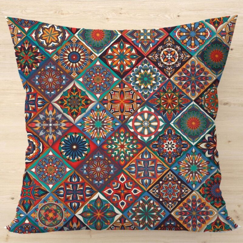 Özel Otantik Tasarım Çift Taraflı 43x43 Kırlent Kılıfı