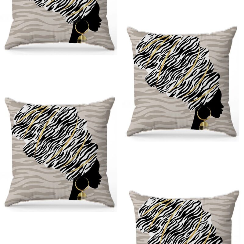 Özel Tasarım Çift Taraflı Dijital Baskı 4'lü Kırlent Kılıfı