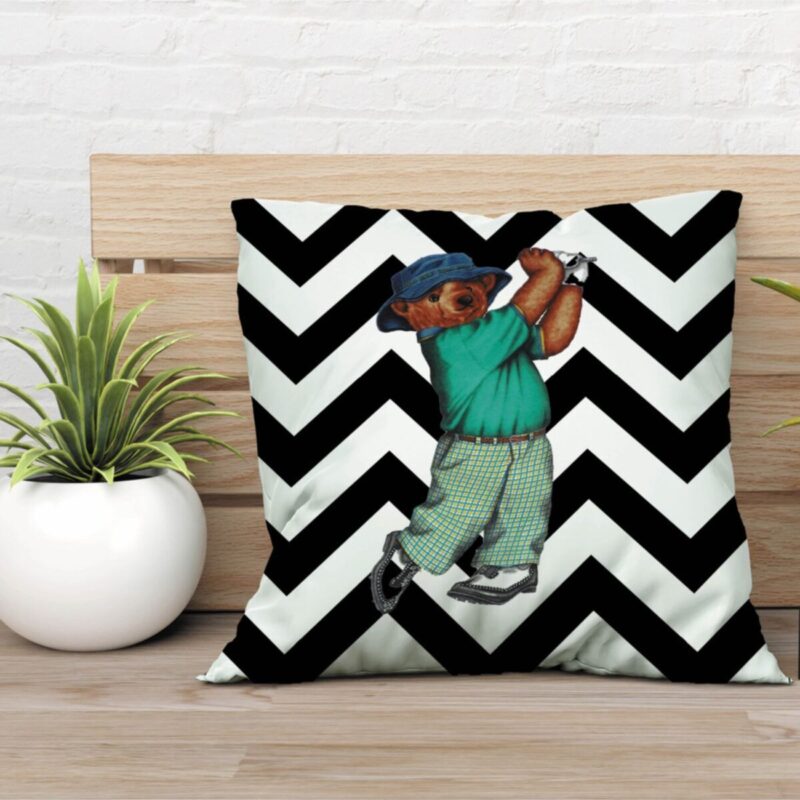 Özel Tasarım Çift Taraflı Teddy Bear 43x43 Kırlent Kılıfı