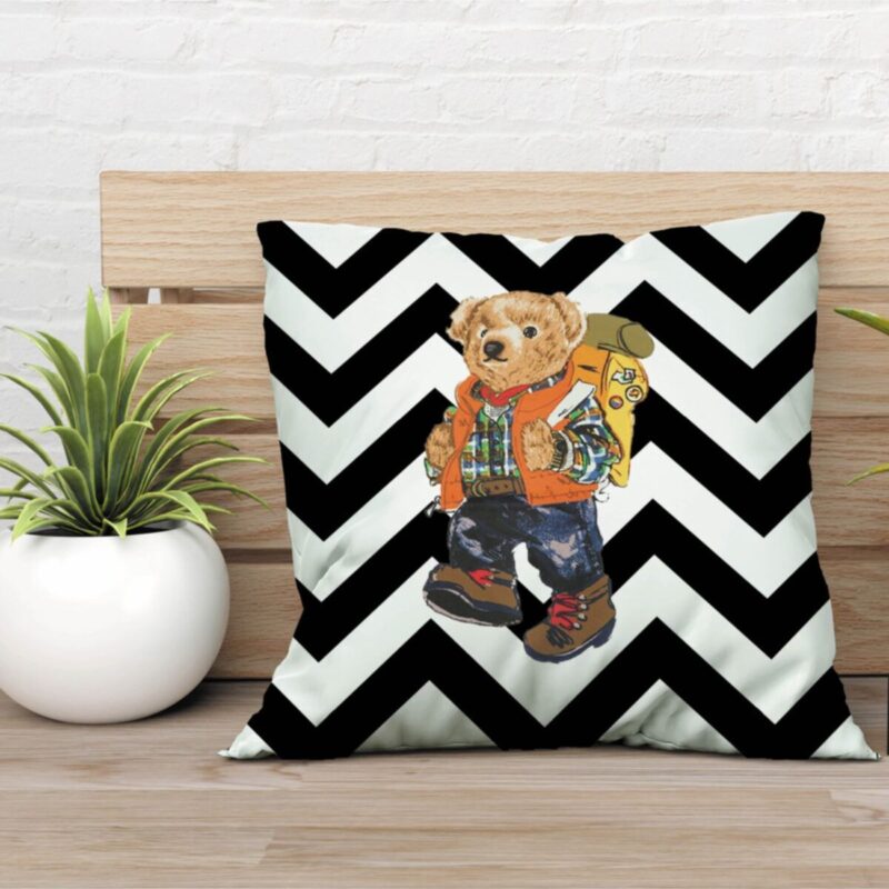 Özel Tasarım Çift Taraflı Teddy Bear 43x43 Kırlent Kılıfı