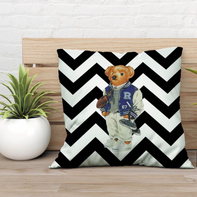 Özel Tasarım Çift Taraflı Teddy Bear 43x43 Kırlent Kılıfı