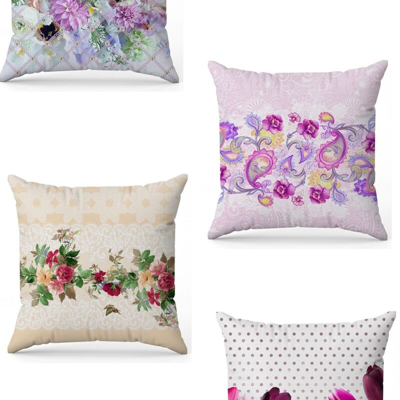 Özel Tasarım Çift Taraflı Dijital Baskı 4'lü Kırlent Kılıfı