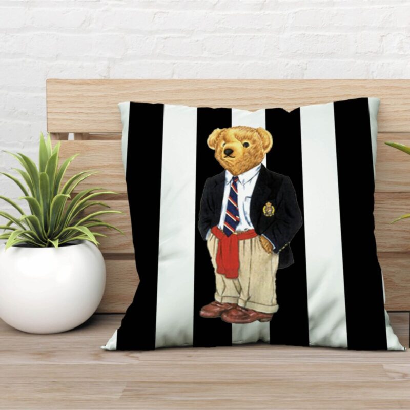 Özel Tasarım Çift Taraflı Teddy Bear 43x43 Kırlent Kılıfı