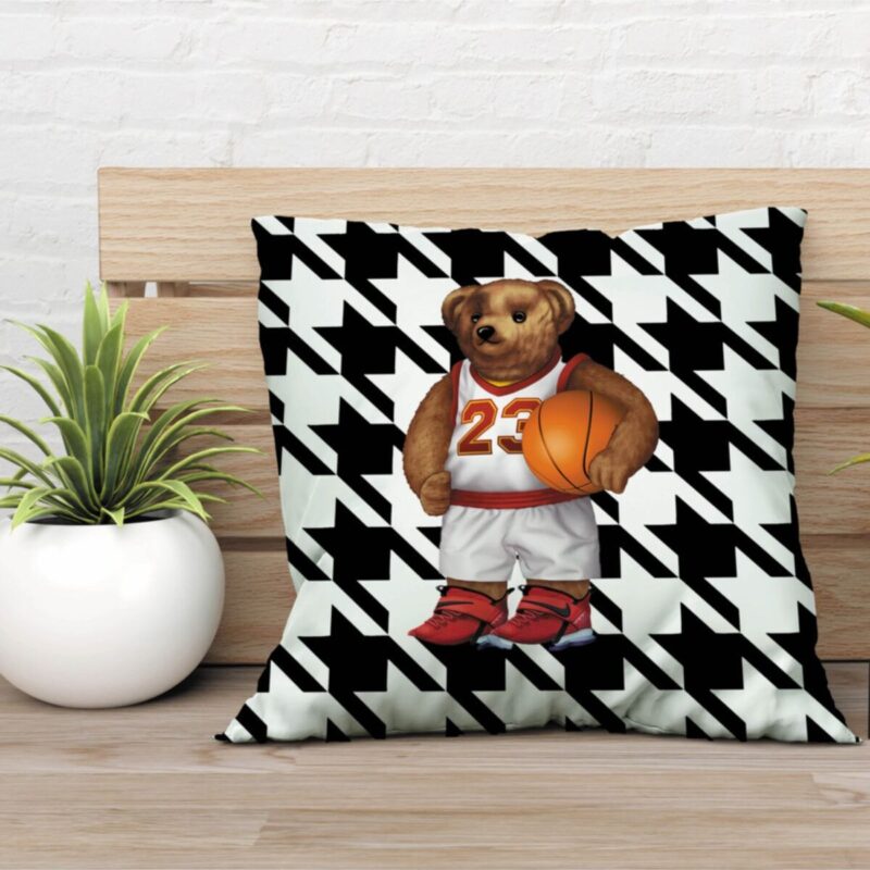 Özel Tasarım Çift Taraflı Teddy Bear 43x43 Kırlent Kılıfı