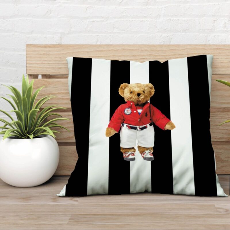 Özel Tasarım Çift Taraflı Teddy Bear 43x43 Kırlent Kılıfı