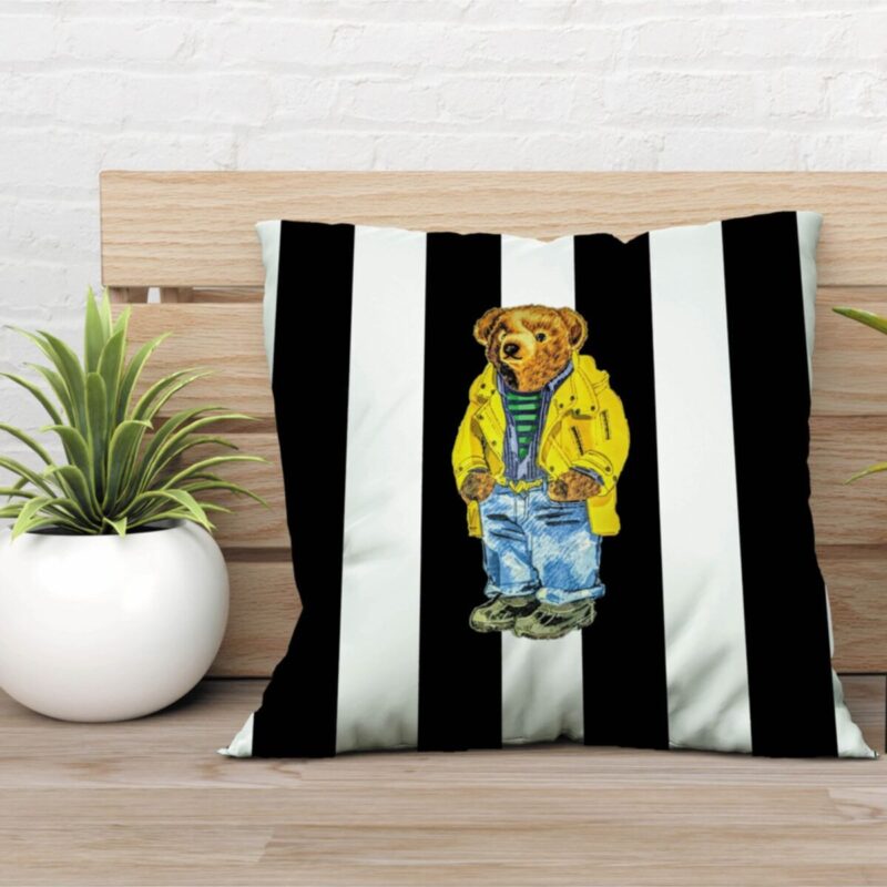 Özel Tasarım Çift Taraflı Teddy Bear 43x43 Kırlent Kılıfı