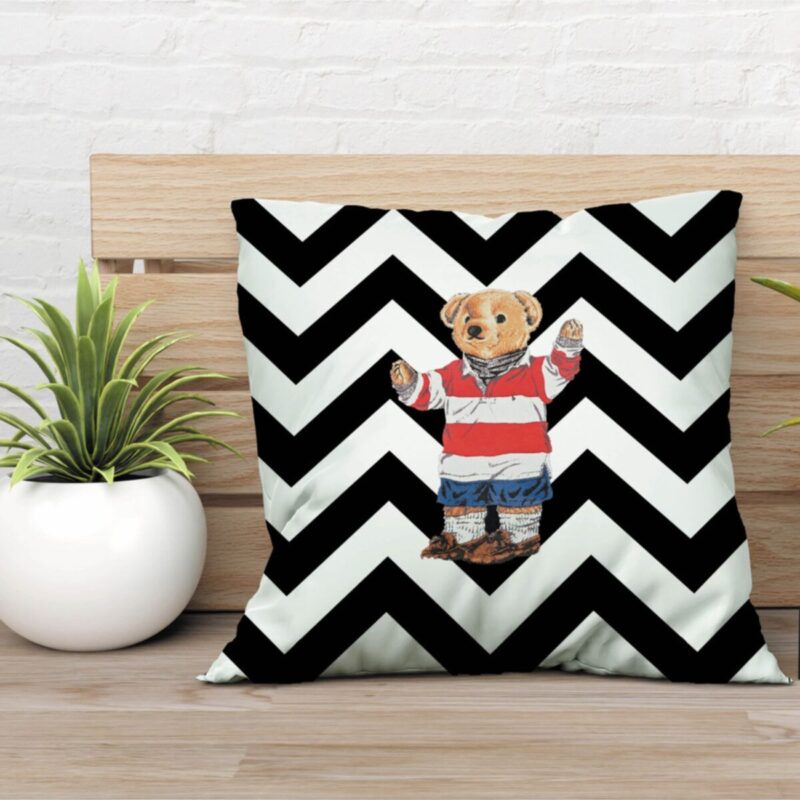 Özel Tasarım Çift Taraflı Teddy Bear 43x43 Kırlent Kılıfı