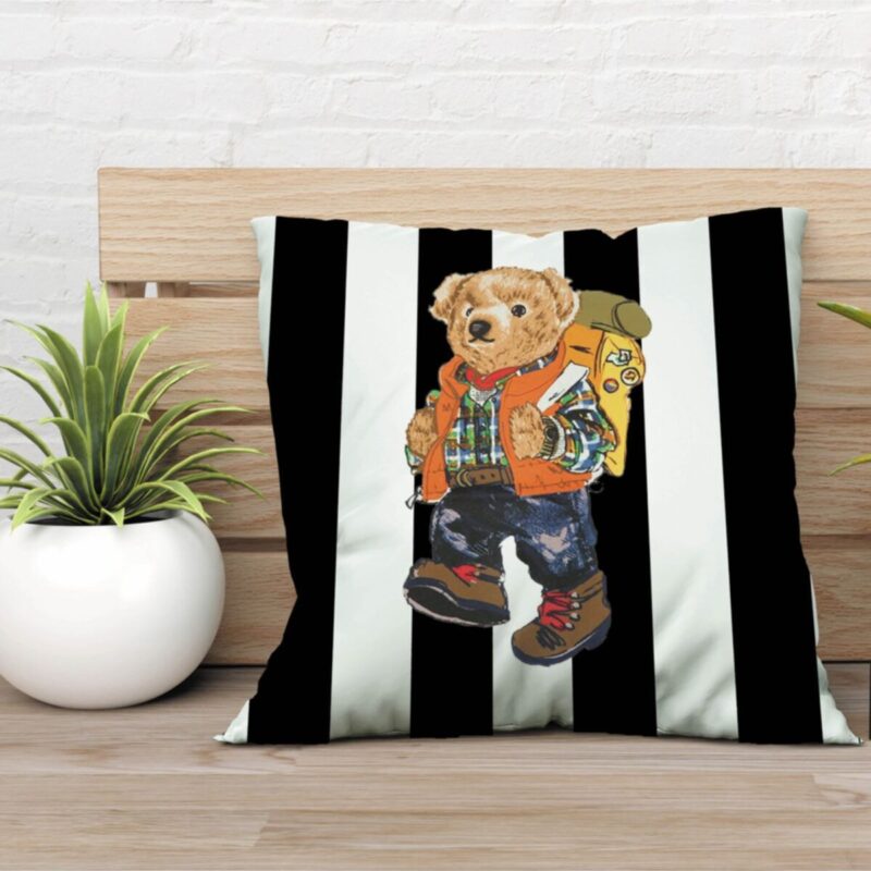 Özel Tasarım Çift Taraflı Teddy Bear 43x43 Kırlent Kılıfı
