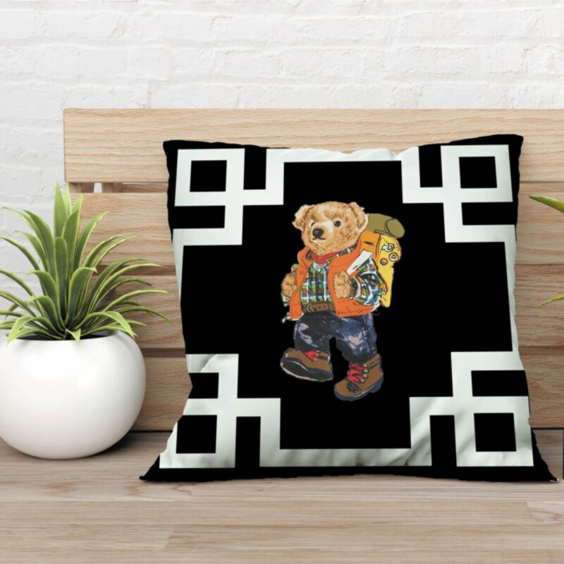 Özel Tasarım Çift Taraflı Teddy Bear 43x43 Kırlent Kılıfı