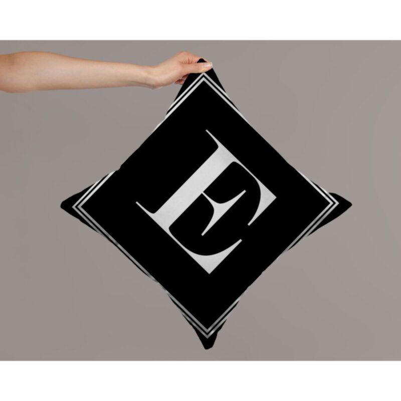 Harfli Kırlent Yastık Kılıfı E Harfi - 43x43 Cm