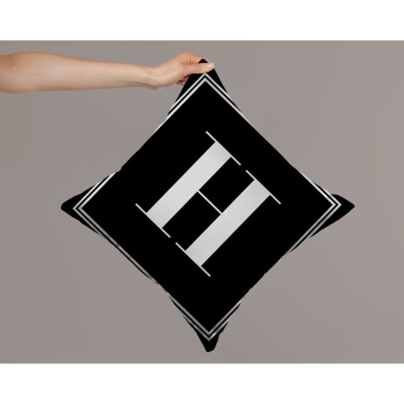 Harfli Kırlent Yastık Kılıfı H Harfi - 43x43 Cm