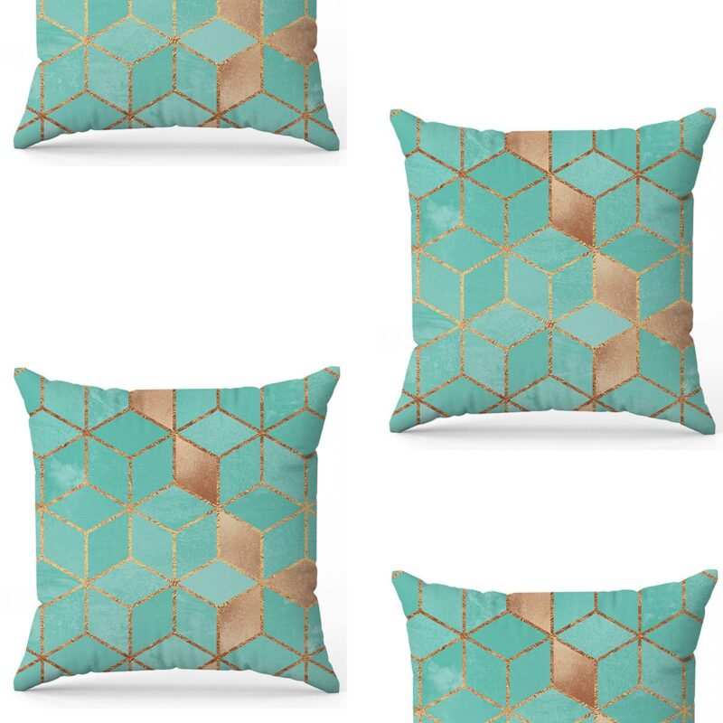 Özel Tasarım Çift Taraflı Dijital Baskı 4'lü Kırlent Kılıfı