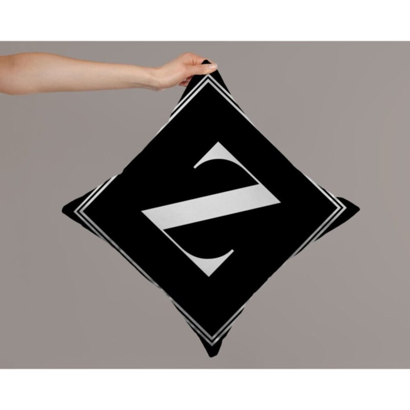 Harfli Kırlent Yastık Kılıfı Z Harfi - 43x43 Cm