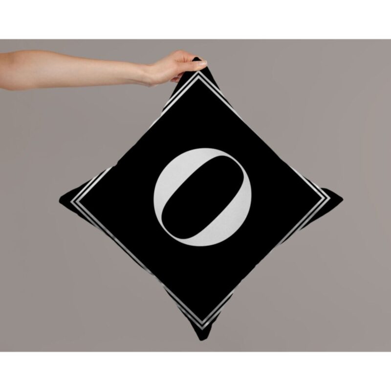 Harfli Kırlent Yastık Kılıfı O Harfi - 43x43 Cm