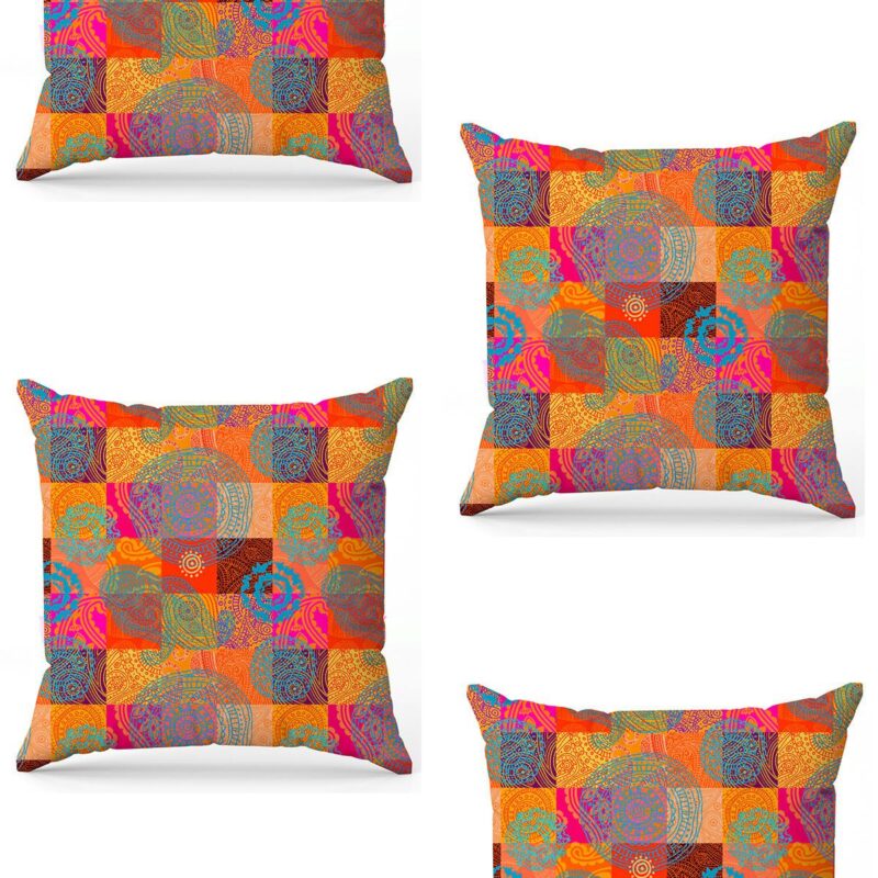 Özel Tasarım Çift Taraflı Dijital Baskı 4'lü Kırlent Kılıfı