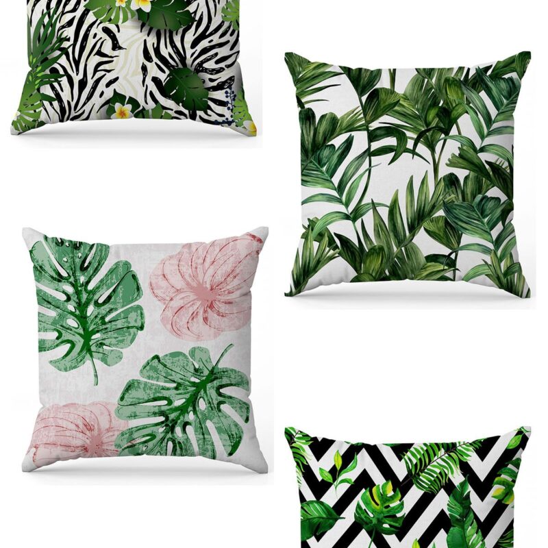 Özel Tasarım Çift Taraflı Dijital Baskı 4'lü Kırlent Kılıfı