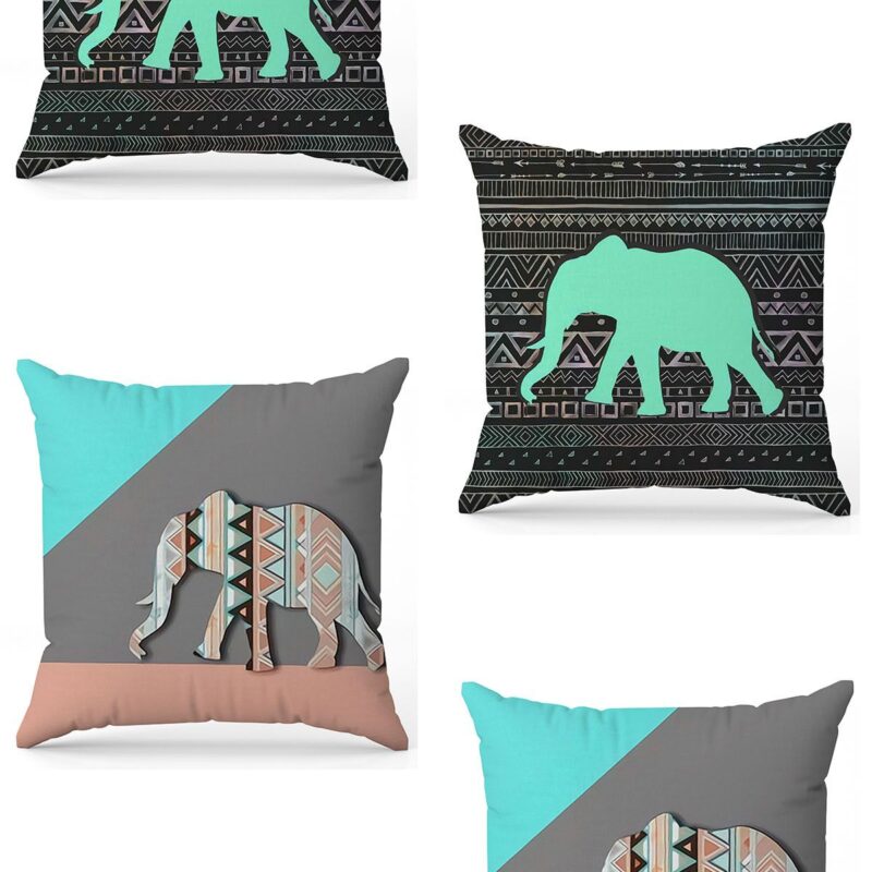 Özel Tasarım Çift Taraflı Dijital Baskı 4'lü Kırlent Kılıfı