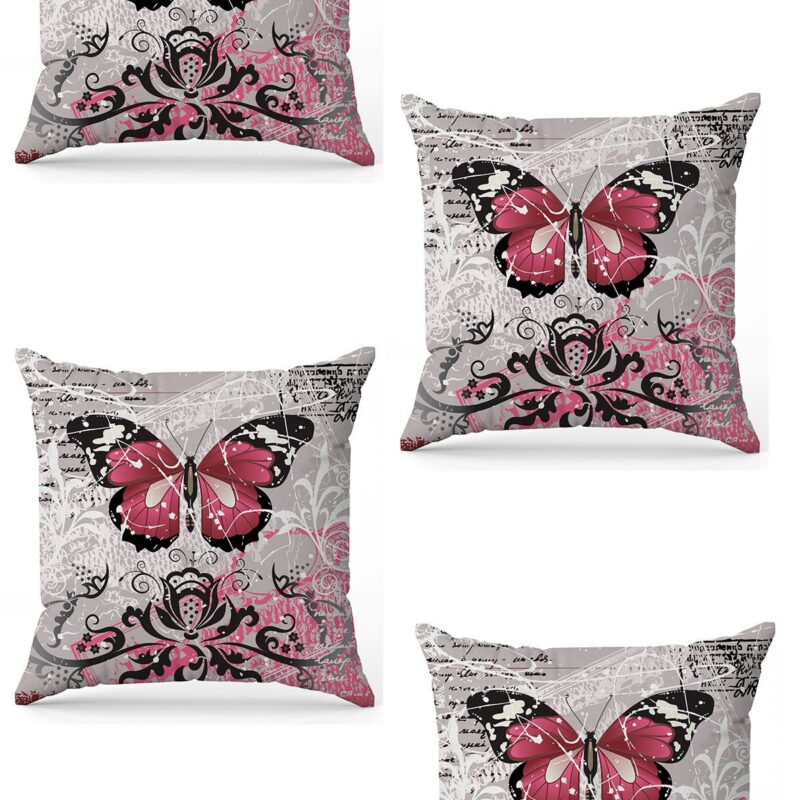 Özel Tasarım Çift Taraflı Dijital Baskı 4'lü Kırlent Kılıfı