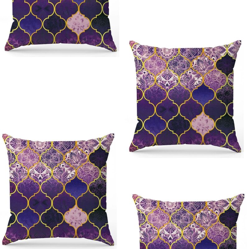 Özel Tasarım Çift Taraflı Dijital Baskı 4'lü Kırlent Kılıfı