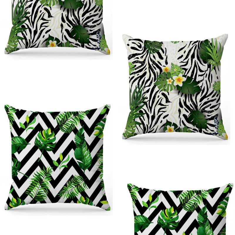 Özel Tasarım Çift Taraflı Dijital Baskı 4'lü Kırlent Kılıfı