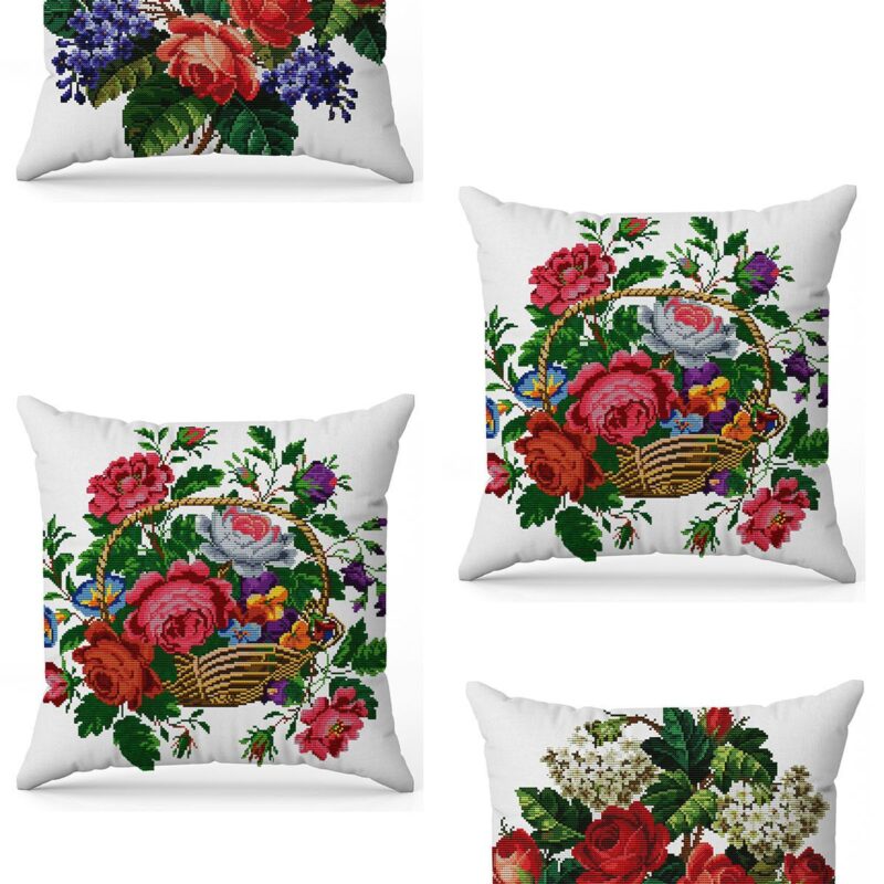 Özel Tasarım Çift Taraflı Dijital Baskı 4'lü Kırlent Kılıfı