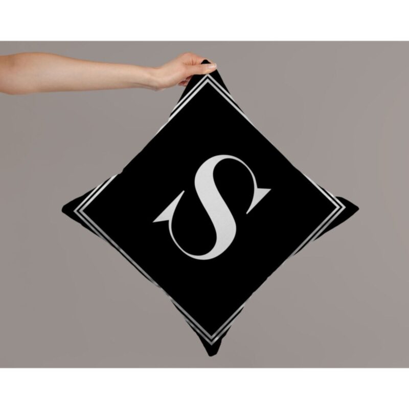 Harfli Kırlent Yastık Kılıfı S Harfi - 43x43 Cm