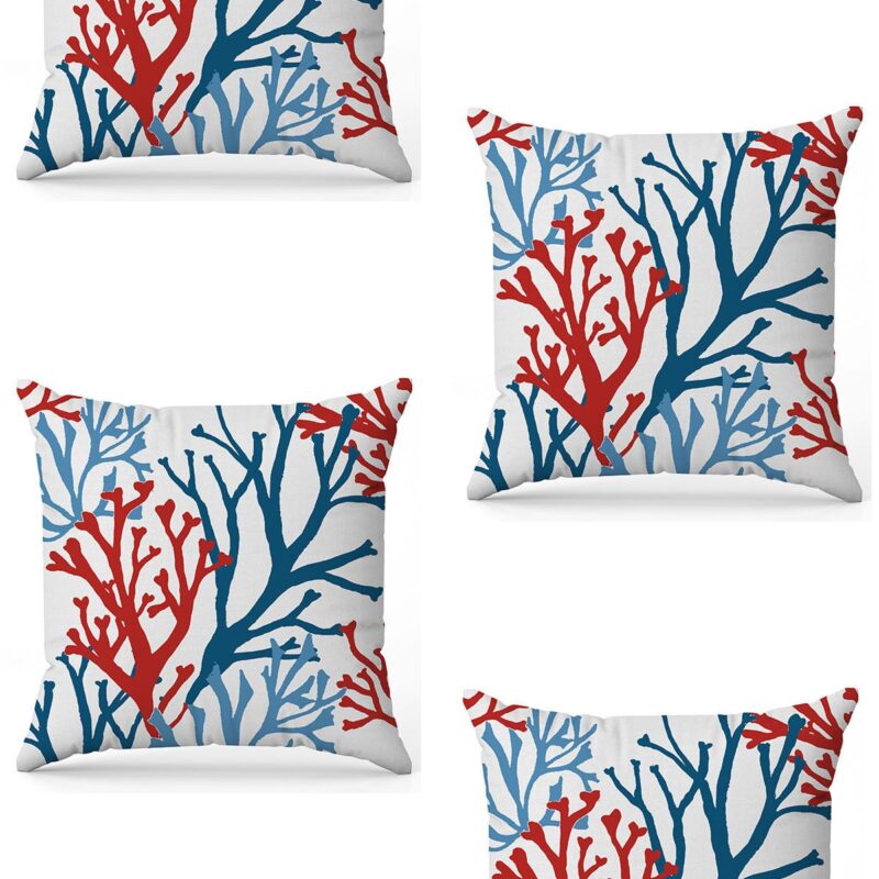 Özel Tasarım Çift Taraflı Dijital Baskı 4'lü Kırlent Kılıfı