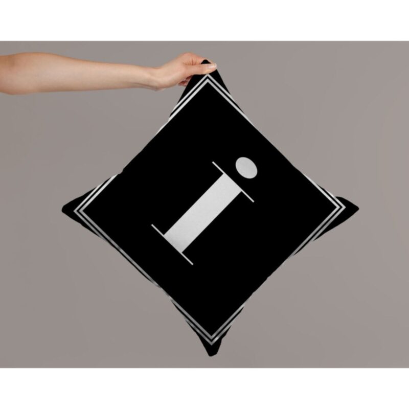 Harfli Kırlent Yastık Kılıfı I Harfi - 43x43 Cm