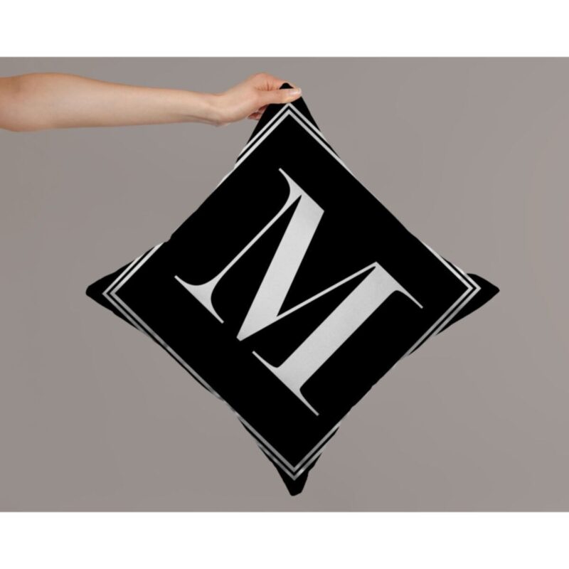 Harfli Kırlent Yastık Kılıfı M Harfi - 43x43 Cm