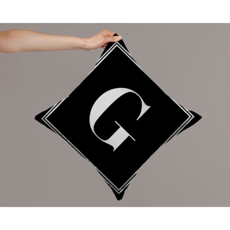 Harfli Kırlent Yastık Kılıfı G Harfi - 43x43 Cm