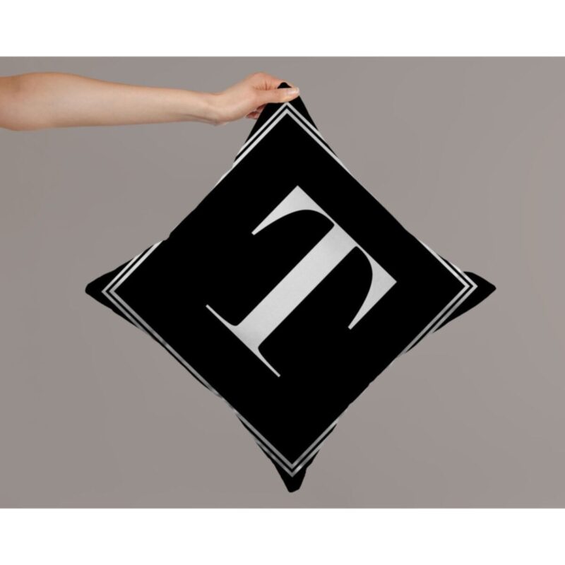 Harfli Kırlent Yastık Kılıfı T Harfi - 43x43 Cm