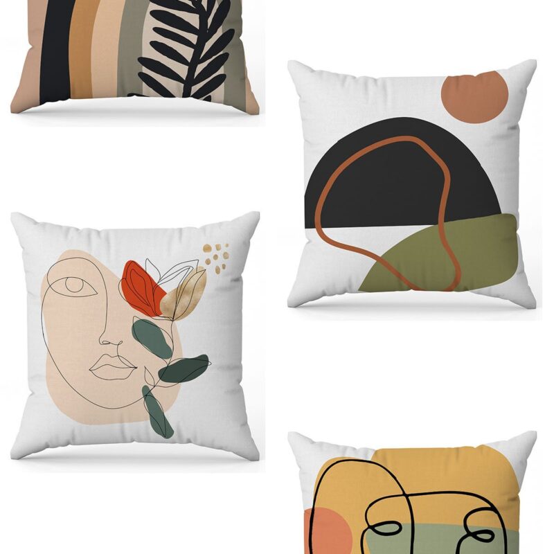 Özel Tasarım Çift Taraflı Dijital Baskı 4'lü Kırlent Kılıfı