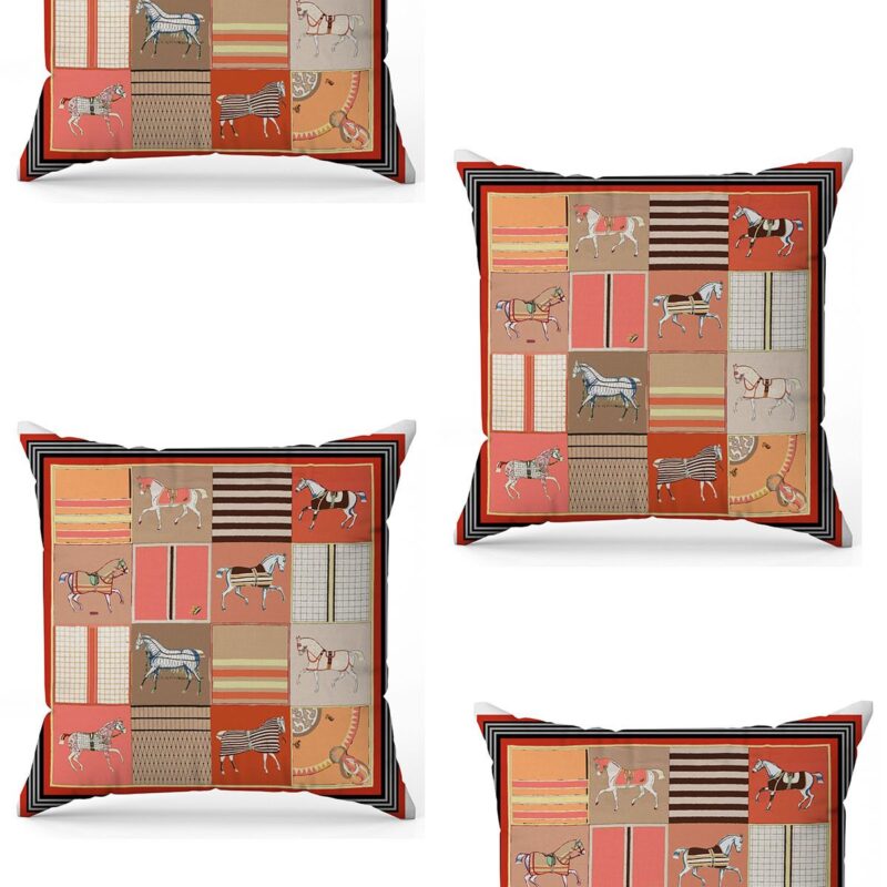 Özel Tasarım Çift Taraflı Dijital Baskı 4'lü Kırlent Kılıfı