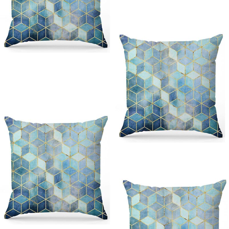 Özel Tasarım Çift Taraflı Dijital Baskı 4'lü Kırlent Kılıfı