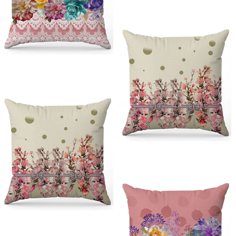 Özel Tasarım Çift Taraflı Dijital Baskı 4'lü Kırlent Kılıfı