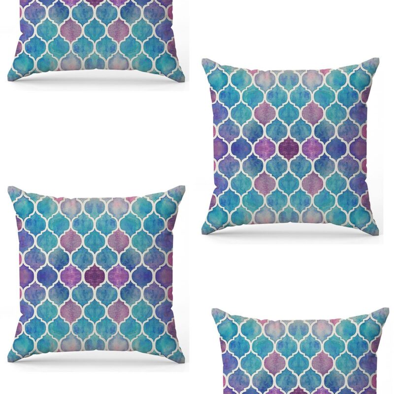 Özel Tasarım Çift Taraflı Dijital Baskı 4'lü Kırlent Kılıfı