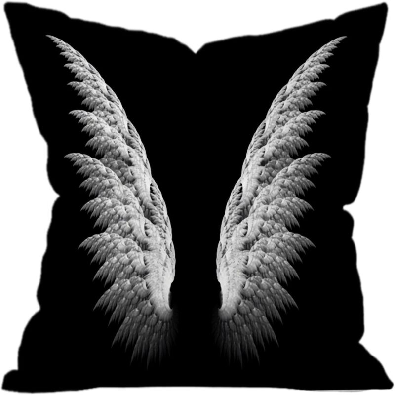 ((ÇİFT TARAFLI BASKI) Melek Yastık Kırlent Kılıfı