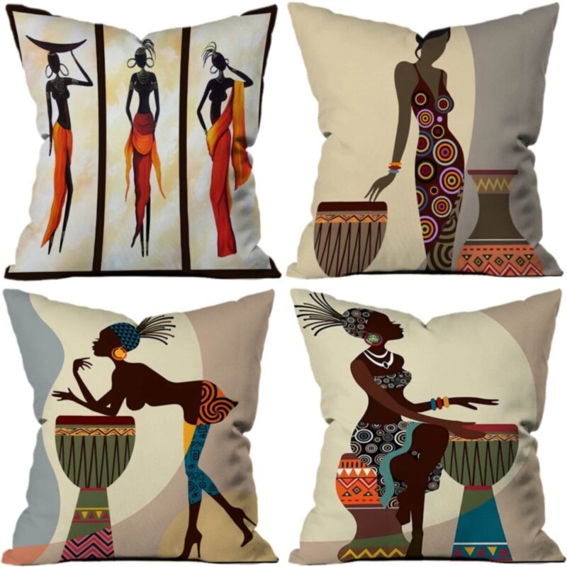 Swqp 4'lü Yastık Kırlent Kılıfı