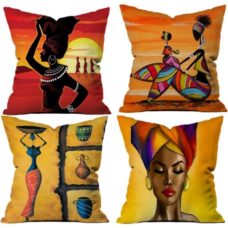 Helin 4'li Yastık Kırlent Kılıfı