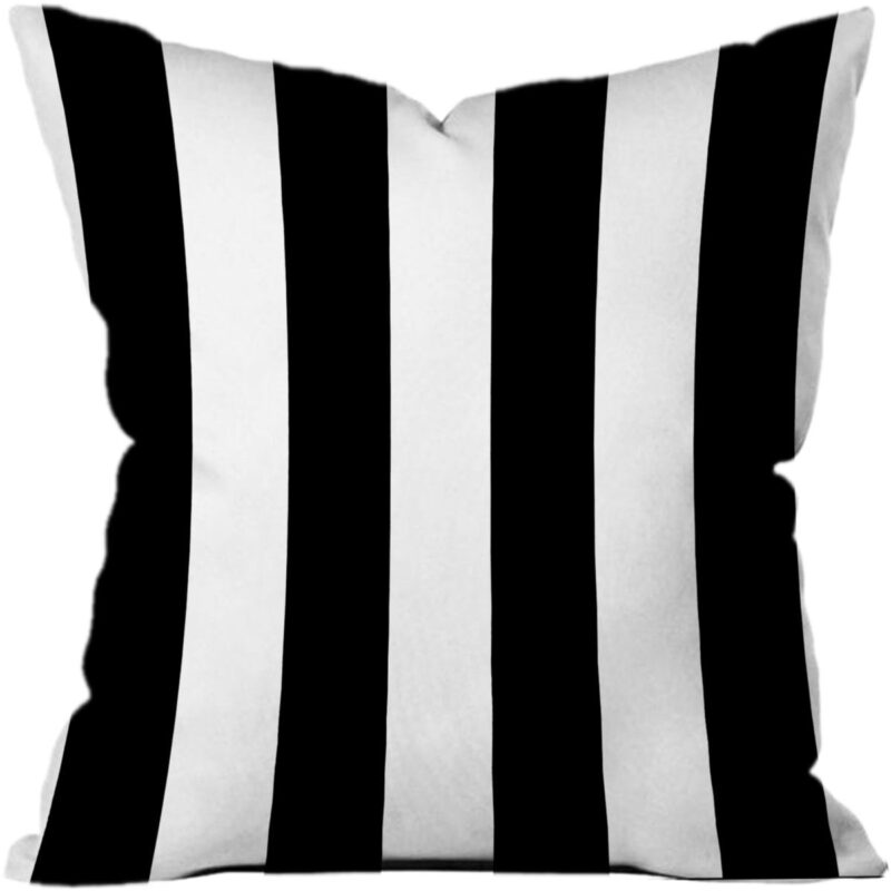 Siyah Beyaz Yastık Kırlent Kılıfı