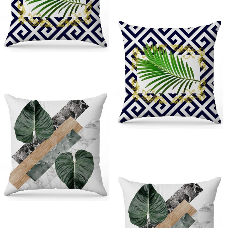 Özel Tasarım Çift Taraflı Dijital Baskı 4'lü Kırlent Kılıfı