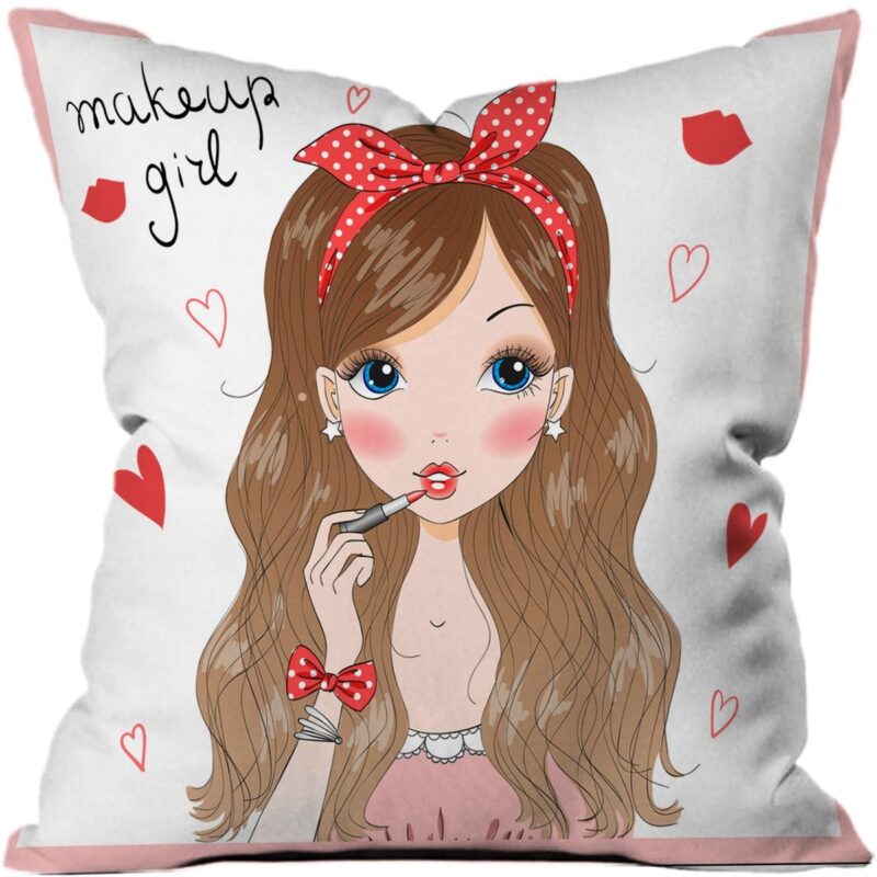 Küçük Kız Yastık Kırlent Kılıfı