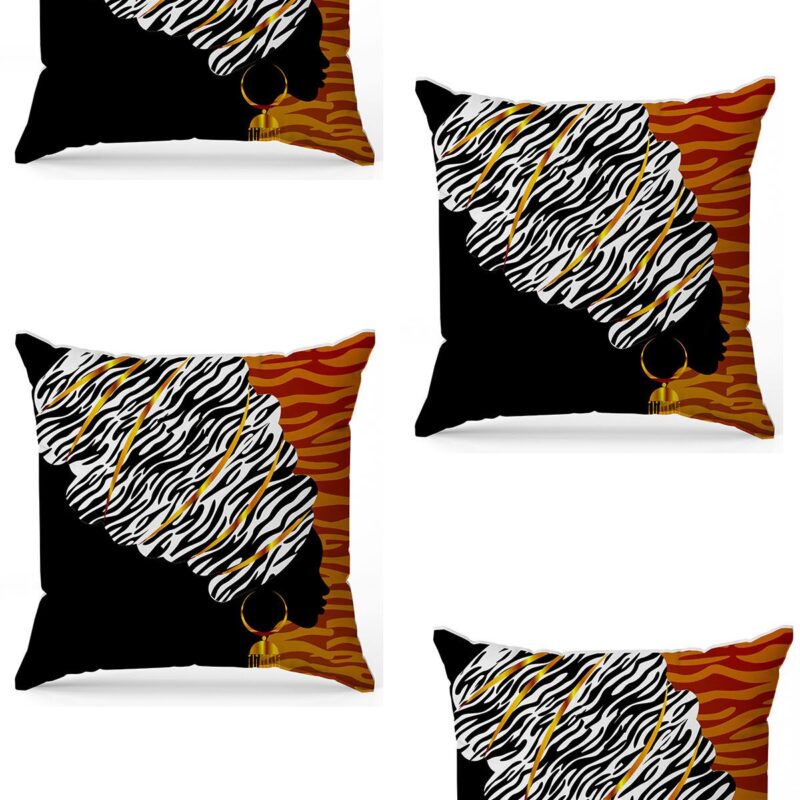 Özel Tasarım Çift Taraflı Dijital Baskı 4'lü Kırlent Kılıfı